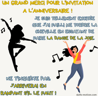 reponse invitation anniversaire humoristique