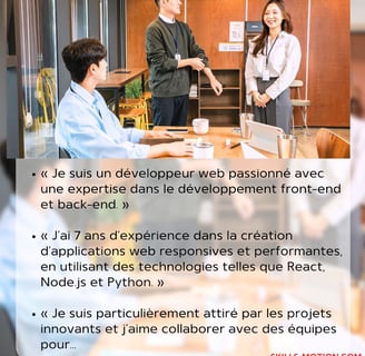 se présenter professionnellement en français exemple