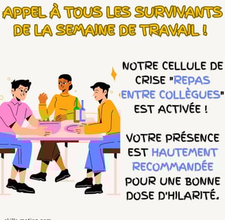 image invitation repas entre collegues humoristique