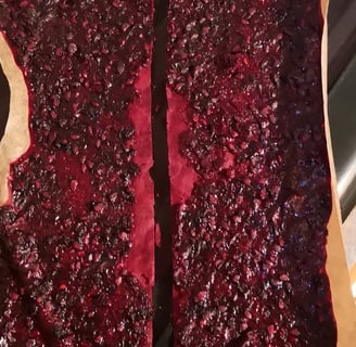 A tray of dehydrated fruit pulp