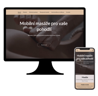 webová stránka pro masérský salón