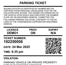 Private Condominium Ticket