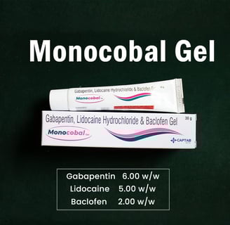 Pain Relieving Gel - Gabapentin, Lidocaine, Baclofen for Neuropathic pain.