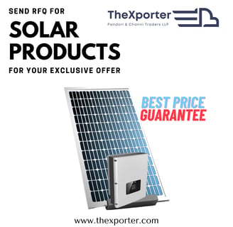 Solar inverter, panels and mounting accessories