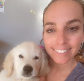 Chez nanette avec chiot golden retriever ales