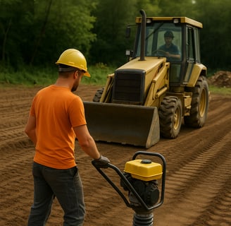 a man in a yellow helmet and a yellow helmet