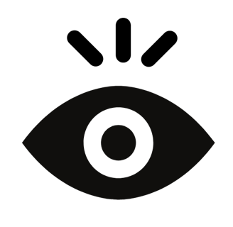an open eye crowned with three lines