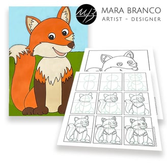 art class lesson how to draw a fox