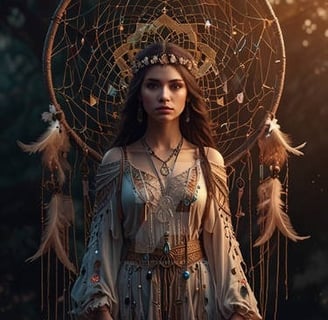 native girl with dreamcatcher - agamya