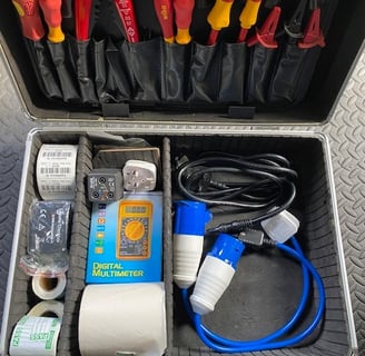 a tool kit with tools and equipment in a case