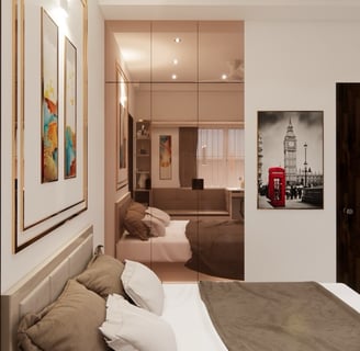 Luxurious Wardrobe with In built LED lighting