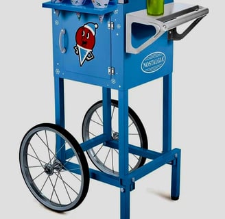 a blue snow cone machine