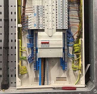 a bunch of electrical equipment in a room