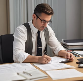man at desk doing paperwork
