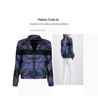 Bomber Uitsili Libélula en negro y morado de Pineda Covalín