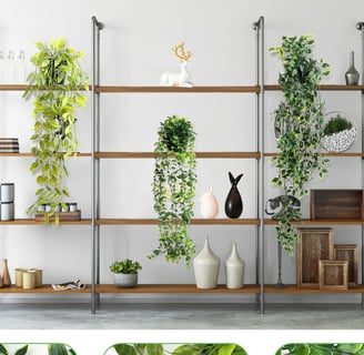 Plantas Artificiales Colgantes 3 Piezas, Plantas Colgantes Hiedra Verde Artificial con Macetas Inter