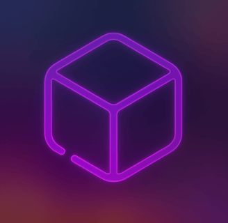 a purple neon - lite cube with a purple neon - lite