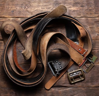 Rongzhiyue: Pile of pure leather belts