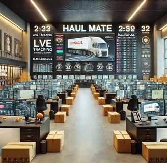 A semi-truck hauling freight on a rural road, representing Haul Mate's dispatching expertise