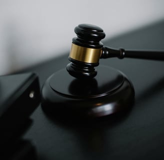 a gavel with a gavel and a gavel on a table