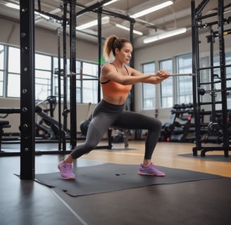 woman exercising in gym