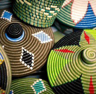 Traditional african handmade baskets Detail of traditional african handmade product- Rwanda culture