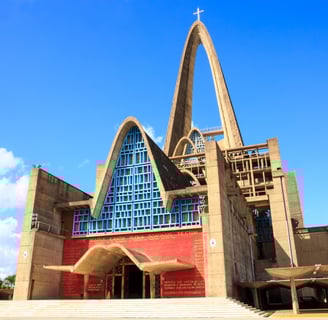 Exterior of Basílica de Higüey with its iconic arched design in the Dominican Republic