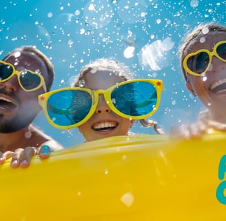 family in waterpark in punta cana