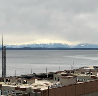 The Puget sound on a cloudy day