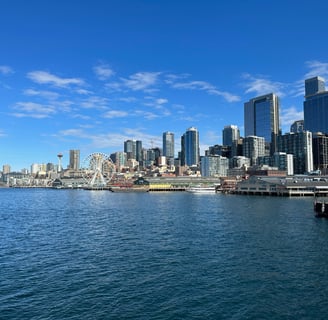 The Seattle skyline seen from the water