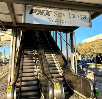 Valley Metro 44th Street Station entrance to the skytrain