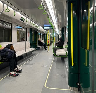 onboard a REM train