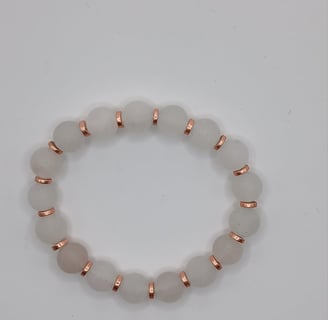 rozenkwarts armband met koper spacers voor meisjes