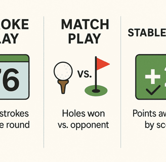 Chart compares Stroke Play, Match Play, Stableford golf formats.