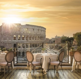 a restaurant with a view of the roman collisco