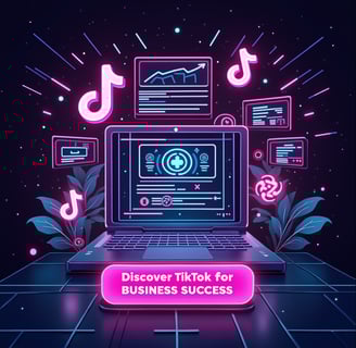 futuristic image of a laptop with tiktok logos