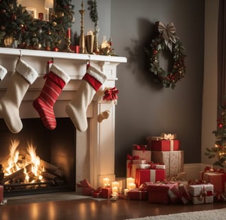 Stockings hung by the fireplace in Jacksonville Florida