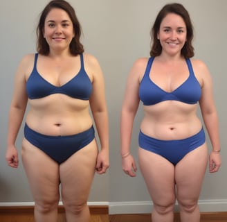 a woman in a bikini before and after photos weight loss