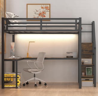 space saving bed and desk idea