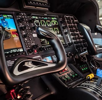 a cockpit of a plane with a view of the cockpit
