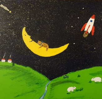 Rêve de fusée. 33x24cm.