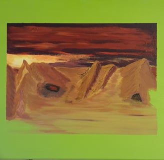 D'après "Seul sur mars". Châssis bois & toile, 40x33cm. 90€.