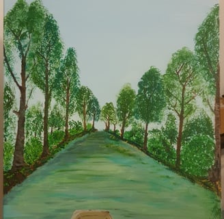 En barque dans le marais poitevin. Toile & châssis bois, 44x50cm. 180€.