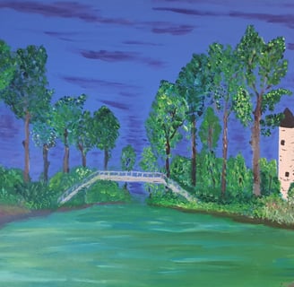Au cœur du marais Poitevin. 50x44cm. 180€.
