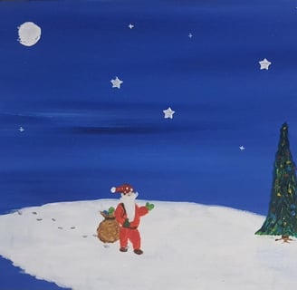 Père Noël. Bois 30x21cm. 30€.
