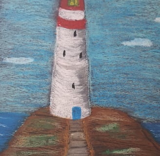Phare . Papier noire, 30x41cm.