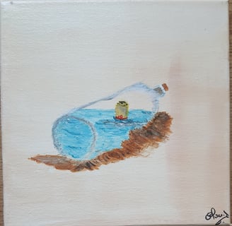 Avant le smartphone. Châssis bois & toile, 20x20cm. 50€.