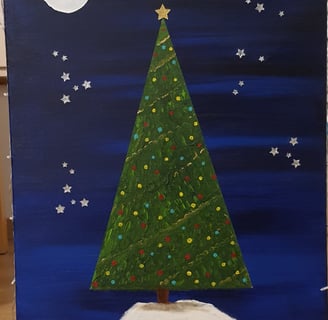 Sapin, châssis bois & toile, 50x70cm.