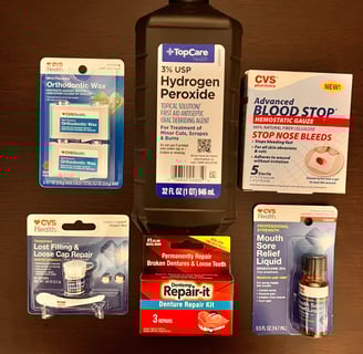 Items that help when having a dental emergency