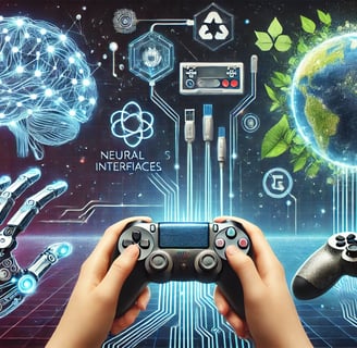 tendências futuras em controles de videogame, como interfaces neurais, luvas hápticas e materiais 
